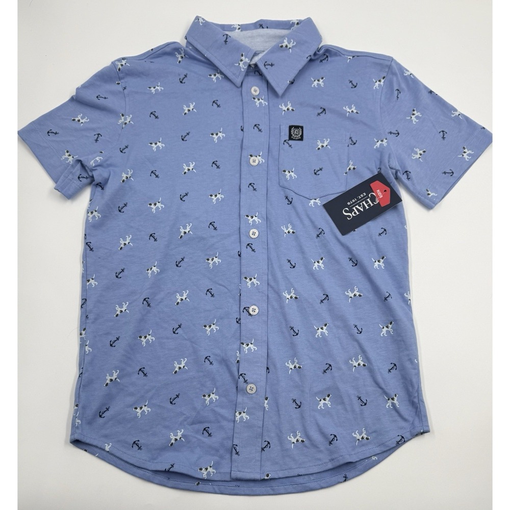 Chaps Kids Jersey Knit Button Down Size 10-12